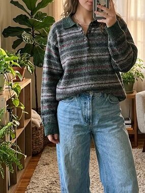 🌲 VINTAGE 90s Shetland Wool Knit laine | Oversized Boho Style, Medium Point Zero